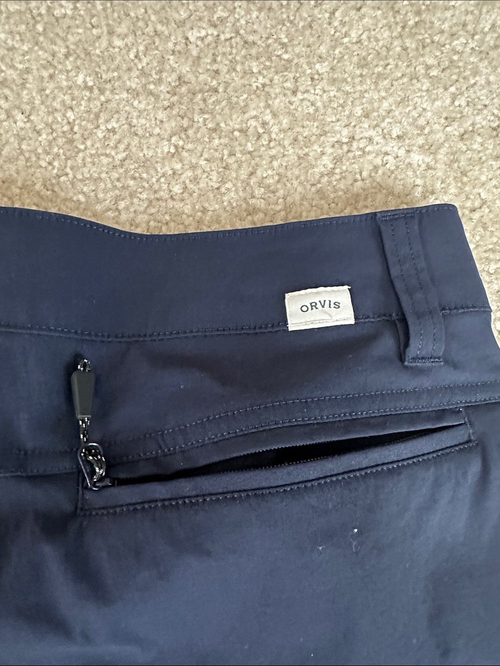 Men's Navy Stretch Casual Pants- Orvis - Picture 8 of 9